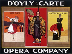 Related Images Collection: Poster advertising the D Oyly Carte Opera Company