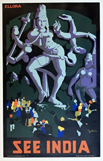 Poster advertising the Ellora Caves, India Poster advertising the Ellora Caves, India