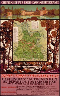 Poster advertising French railways to Fontainebleau Poster advertising French railways to Fontainebleau