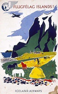 Poster advertising Iceland Airways Poster advertising Iceland Airways