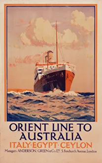 Poster advertising Orient Line to Australia Poster advertising Orient Line to Australia