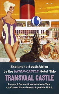 Poster advertising the Transvaal Castle cruise ship Poster advertising the Transvaal Castle cruise ship
