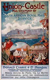 Cape Town Prints: Union Castle Mail Steamship Company Print Advertisement