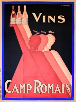Poster, Camp Romain wines, red, white and rose Poster, Camp Romain wines, red, white and rose