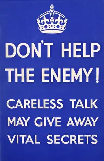 World War II Propaganda Prints: Poster: Don t Help The Enemy