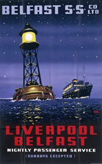 Poster for the Liverpool to Belfast passenger service Poster for the Liverpool to Belfast passenger service