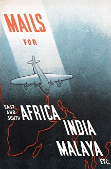 Poster, Mails for East and South Africa, India, Malaya etc Poster, Mails for East and South Africa, India, Malaya etc
