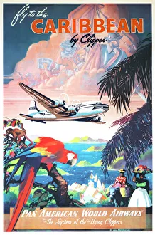 Poster, Pan American World Airways to the Caribbean Poster, Pan American World Airways to the Caribbean