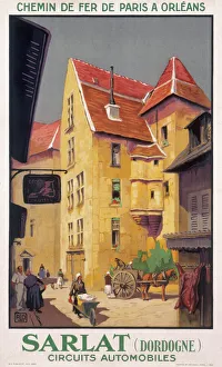 Poster for railway trips to Sarlat, in the Dordogne Poster for railway trips to Sarlat, in the Dordogne
