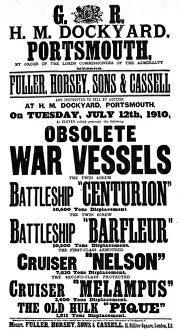 Poster for a Royal Navy Auction, 1910 Poster for a Royal Navy Auction, 1910