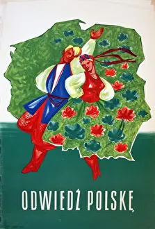 Prints of Poster, Visit Poland. circa 1950s Poster Prints: Visit Poland Poster Print, circa 1950s