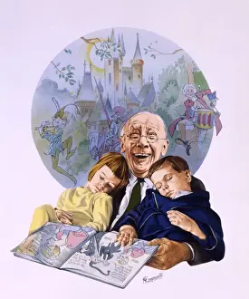 A Grandfather's Whimsical Moment Print