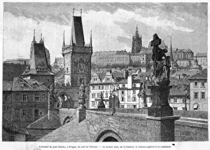 Charles Bridge View Prints: Prague Rooftops
