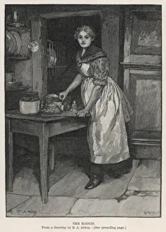 Kitchen Scenes From The Past Prints: Preparing the Haggis