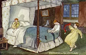 Historical Christmas Illustrations Prints: Preparing for Santa