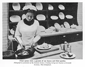 Historical Food Images Prints: Preparing Sprats