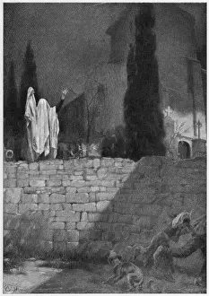 Ghost in a Graveyard Print