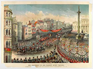 The Procession of HM Queen Victoria in Trafalgar Square The Procession of HM Queen Victoria in Trafalgar Square