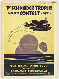 Royal Aeronautical Society Collection: Programme cover, Schneider Trophy Contest