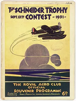 Programme cover, Schneider Trophy Contest Programme cover, Schneider Trophy Contest