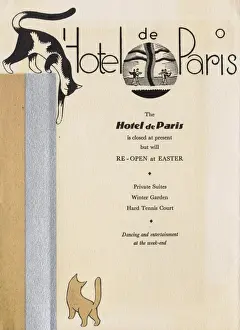 Hotel de Paris Programme Print, January 1929