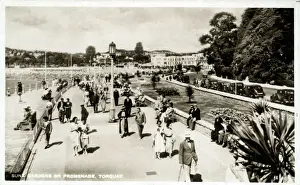 The Promenade, Torquay Print, Devon, England 1920s