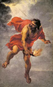 Prometheus Carrying Fire Print - Jan Cossiers, Oil on Canvas