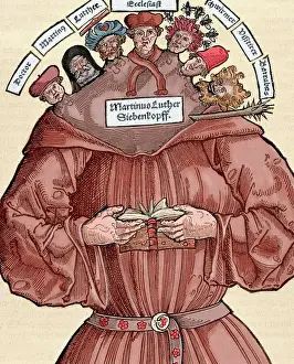 Martin Luther Prints: Satirical Print of Martin Luther (16th century, Germany)