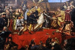 The Prussian Homage, 1882, by Jan Matejko (1838-1893) The Prussian Homage, 1882, by Jan Matejko (1838-1893)