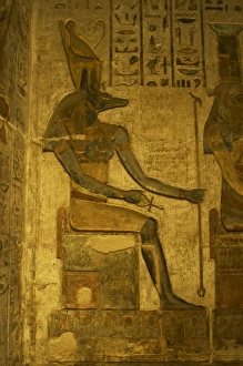 Ptolemaic temple of Hathor and Maat. Anubis. Seated figure Ptolemaic temple of Hathor and Maat. Anubis. Seated figure