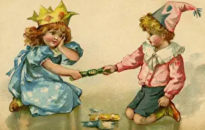 Anon Artist Prints Online Prints: Pulling Christmas Crackers