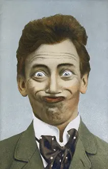 Early 20th Century German Man in Amused Facial Expression Print
