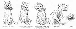 Louis Wain Cat Art Prints: Pussys nightmare by Louis Wain