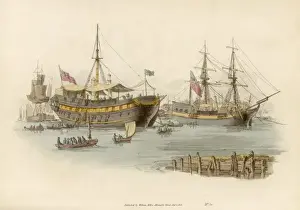 British Naval Vessels Prints: Pyne - Prison Ships