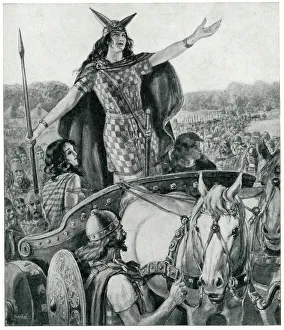 Queen Boudicca inciting the Britons to revolt Queen Boudicca inciting the Britons to revolt