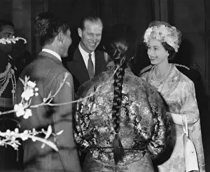 Duke Of Edinburgh Prints: Queen Elizabeth II meets Sherpa Tensing: A 1961 Print