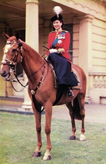 Related Images Collection: Queen Elizabeth II in uniform of Grenadier Guards