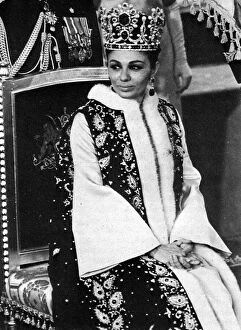 Images Dated 19th January 2018: Queen Farah Dibah of Iran - Shahs Coronation