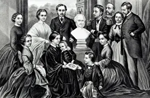 Queen Victoria Prints: Queen Victoria and Her Children Print, ca. 1877