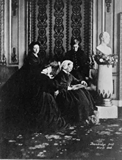 Queen Victoria and Children in Mourning, 1862 Print