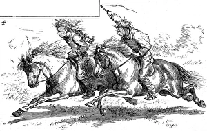 Racing Indian Ponies; North American Frontier town, c.1880 Racing Indian Ponies; North American Frontier town, c.1880