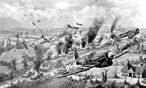RAF Typhoons attack German tanks, France; Second World War RAF Typhoons attack German tanks, France; Second World War