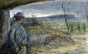 In railway embankment, looking toward Vimy Ridge In railway embankment, looking toward Vimy Ridge