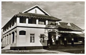 Railway Station, Dar es Salaam, Tanzania. Date: circa 1940s Railway Station, Dar es Salaam, Tanzania. Date: circa 1940s