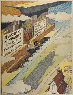Rain to Order Print: Farmer Directs Airship