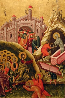 The Raising of Lazarus. 16th century, by Onufri The Raising of Lazarus. 16th century, by Onufri