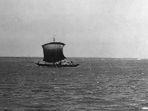 Rare Mtepe dhow off Mombasa, Kenya, East Africa Rare Mtepe dhow off Mombasa, Kenya, East Africa