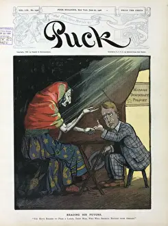 Puck Magazine Illustrations Online Prints: Reading his future