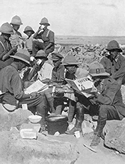 Reading The Tatler in Gallipoli, WW1 Reading The Tatler in Gallipoli, WW1