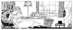 Woman Reading Prints: She Reads on a Chaise